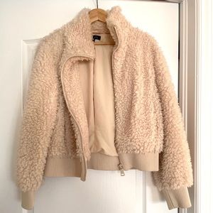 Zara faux fur zip up jacket